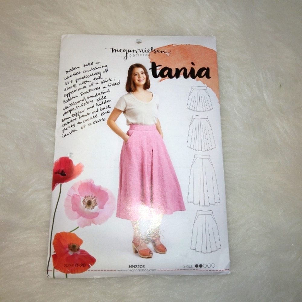 SEWING PATTERN Megan Nielsen TANIA culottes size 0-20, skill Advance Beg…